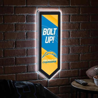 Evergreen Ultra-Thin Glazelight LED Wall Decor, Pennant, Los Angeles Chargers- 9 x 23 Inches Made In USA