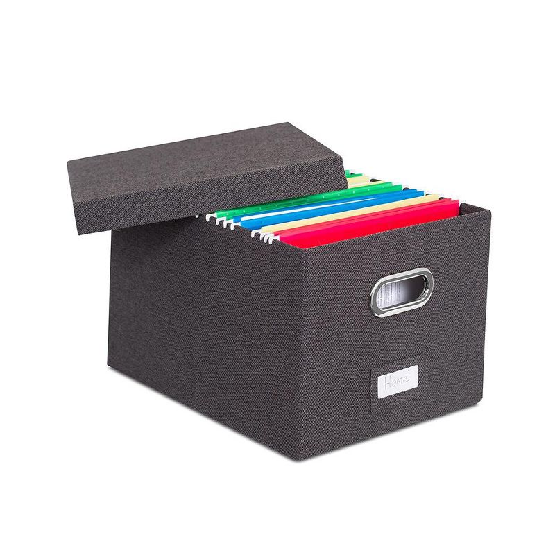 Internet's Best 2-Pack Collapsible File Storage Organizer with Lid - Charcoal, 3 of 9