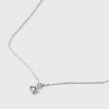 Silver Plated Cubic Zirconia Drop Pendant Necklace and Stud Earring Set 2pc - A New Day™ Silver - 4 of 4