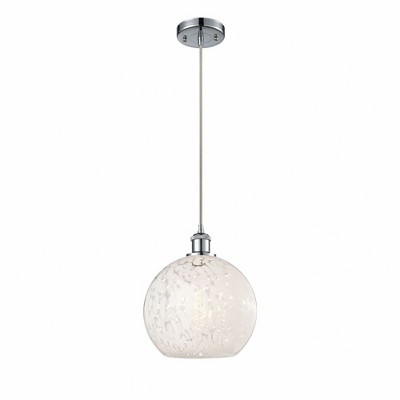 White Mouchette - 1 Light Cord Hung Mini Pendant In Modern Style-11.75 Inches Tall and 10 Inches Wide