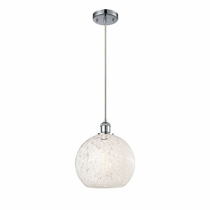 White Mouchette - 1 Light Cord Hung Mini Pendant In Modern Style-11.75 Inches Tall and 10 Inches Wide - 1 of 1