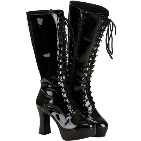 Halloweencostumes.com 7 Women Women's Black Faux Leather Knee High ...