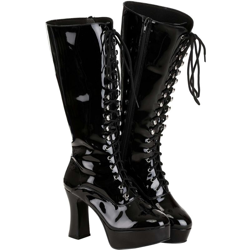 HalloweenCostumes.com Women's Black Faux Leather Knee High Boots, 1 of 5