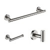 SUS304 Stainless Steel 3-Piece Bathroom Hardware Set Towel Bar, Toilet Paper Holder, Robe Hook Modern Design - 4 of 4