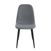 Simple Relax Set of 4 Upholstered Dining Side Chairs with Metal Legs in Grey and Sandy Black - 3 of 4