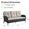 Gymojoy Outdoor 3-Seat Sofa PE Wicker Sofa Patio Sofa Couch - 3 of 4