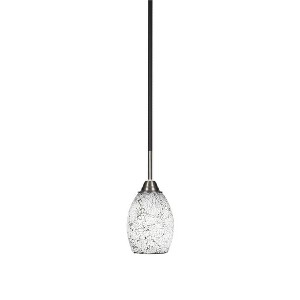 Toltec Lighting Paramount 1 - Light Pendant in  Matte Black/Brushed Nickel with 5" Black Fusion Shade - 1 of 1