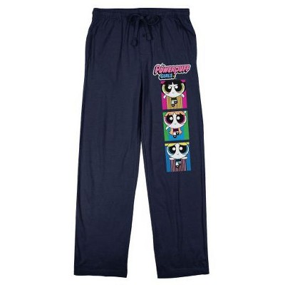 Powerpuff Girls Blossom Bubbles and Buttercup Men's Navy Graphic Sleep Pants