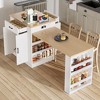 GDFStudio Selene Wooden Extendable Kitchen Island Table with Drawers, Double-Door Cabinet and Open Shelves - 2 of 4