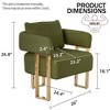 Sapphtopaz 2PCS Modern Accent Chair with Armrest Teddy Upholstered Comfy Chair with Square Metal Legs Accent Chairs for Living Room, Bedroom - 3 of 4