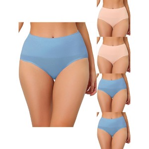 Allegra K Women's High Waist Shaping Breathable Tummy Control Briefs 5 Packs - 1 of 4