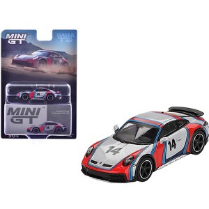Porsche 911 Dakar #14 "Rally 1978" Ice Gray Metallic Limited Edition 1/64 Diecast Model Car by Mini GT - 1 of 4