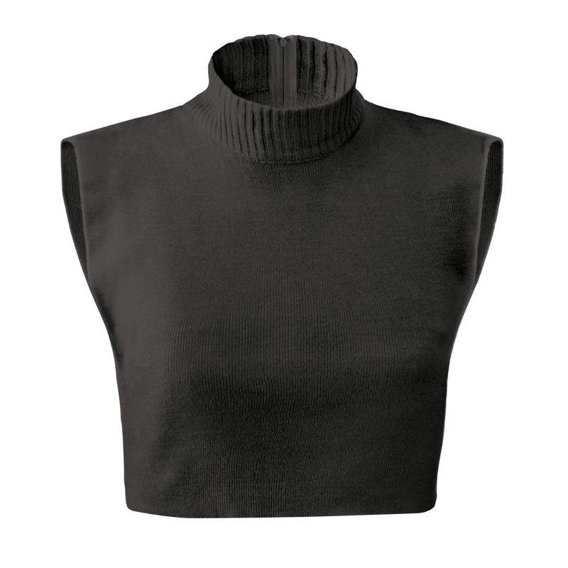 Collections Etc Zippered Dickie Layer Top with Armholes - Soft Knit Mock Turtleneck for Layered Look, 1 of 4