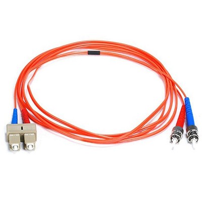 Monoprice Fiber Optic Cable - 2 Meter - Orange | ST to SC, OM1, 62.5/125 Type, Multi Mode, Duplex