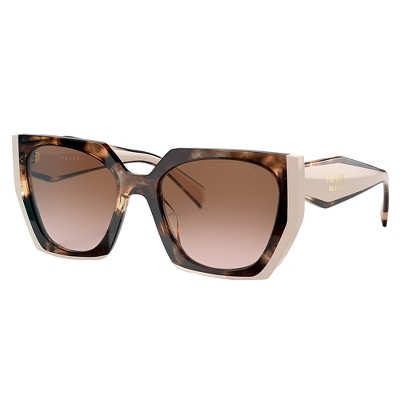 Prada PR 15WS 01R0A6 Womens Rectangle Sunglasses Tortoise Caramel/Powder 54mm