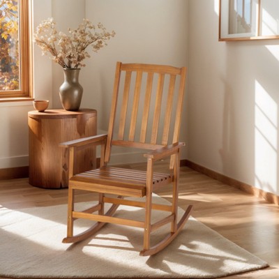 VisioGear Outdoor Rocking Chiar, Patio Rocker for Front Porch, Deck, Indoor, Brown, 25.98"*34.25"*42.04"