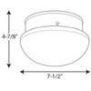 Progress Lighting, Fitter Collection, 1-Light Flush Mount, Brushed Nickel, White Glass Bowl - 2 of 2