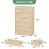5-Drawer Dresser for Bedroom, Modern Tall 5-Drawer Dresser with Large Drawers, Wooden Dresser Organizer for Living Room, Nursery, Entryway, Natural - 2 of 4