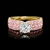 Ross-Simons 1.00 Carat Lab-Grown Diamond Ring With 1.00 ct. t.w. Pink Sapphires in 14kt Yellow Gold - 4 of 4