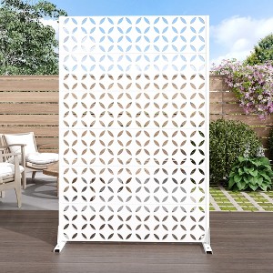 PexFix 72 in. x 47 in. Outdoor Privacy Rectangle Screen Galvanized Steel Panel Divider in White - 1 of 4
