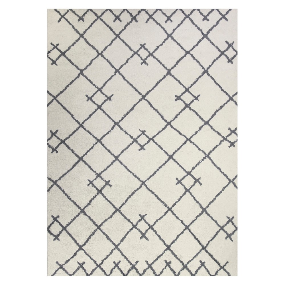 7'x10' Kenya Fleece Geometric Design Tufted Area Rug Cream - Project 62