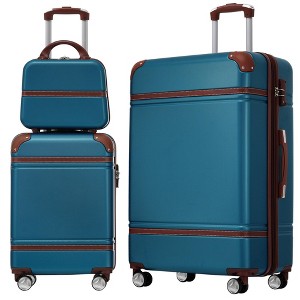 NAYSAYE Luggage 2 Piece Set with Bag Spinner Suitcase TSA Lock Lightweight for Travel, Blue, 30.51"*20.08"*11.61" - 1 of 4
