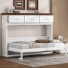 Whisen Wood Twin Size Murphy Bed with Charging Station and a Drawer - 2 of 4