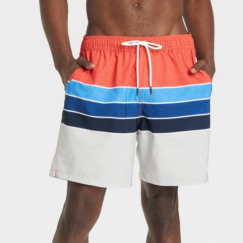 OUO Mens Swimming Boxer Trunks Front Tie with Back Pocket