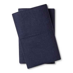 Washed Linen Pillowcase 2-pc Set (King) Indigo - Loft New York , Blue