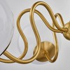 Mitzi Havana 6 - Light Chandelier in  Aged Brass Opal Glossy Shade - 3 of 3