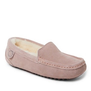 Fireside By Dearfoams Women's Mel Genuine Shearling Moccasin Slipper - 1 of 4