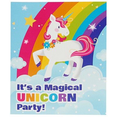 Fairytale Unicorn 8ct Party Invitations