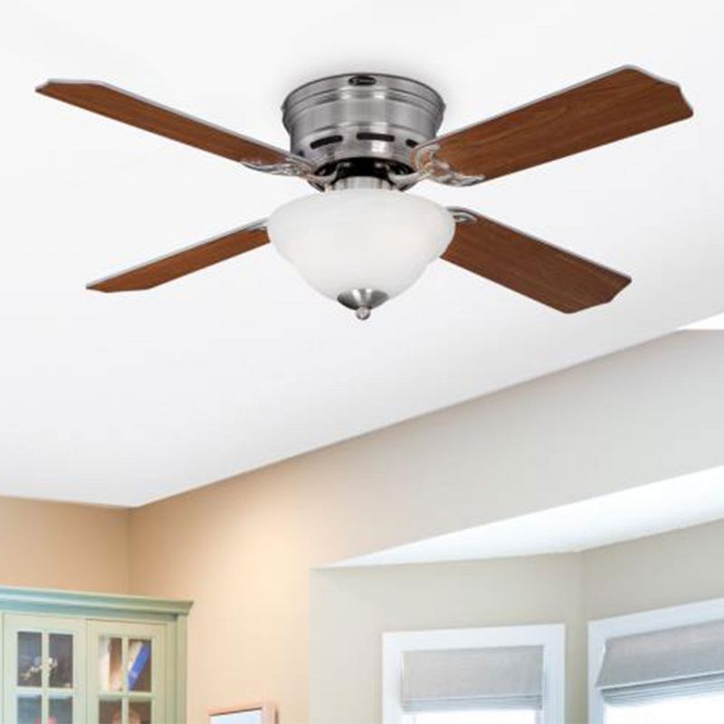 Westinghouse Hadley 42 Inch Brushed Nickel Finish Ceiling Fan with 4 Reversible Blades and Bowl Light Kit with 2 Candelabra Base Light Bulbs, 5 of 7