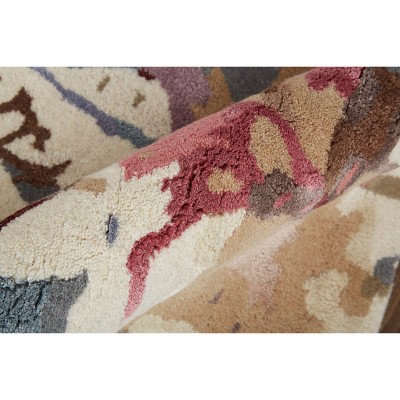 Dafney Blue Floral Wool and Viscose 3'6" x 5'6" Area Rug