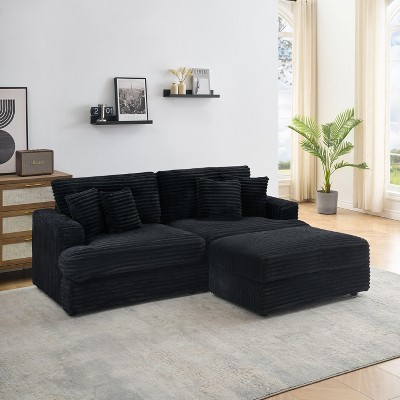 Sapphtopaz Couches for Living Room 3-Seater Sofa Couch Upholstered Sofa Bed with 4 Matching Toss Pillows Sleeper Sofa for Bedroom,Apartment