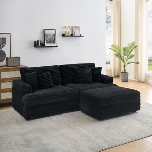 Sapphtopaz Couches for Living Room 3-Seater Sofa Couch Upholstered Sofa Bed with 4 Matching Toss Pillows Sleeper Sofa for Bedroom,Apartment - 1 of 4