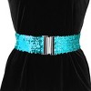 Allegra K Women's Halloween Stretchy Waist Belts Interlock Buckles Sequins Decor Wide Elastic Belts 2Pcs - 3 of 4