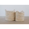 Mo's Crib Small Handcrafted Karula Basket with Handles: Circular Tan Storage Bin, Grass Material, 9.8" Dimensions - 3 of 3