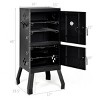 Costway Vertical Charcoal Smoker BBQ Barbecue Grill w/ Temperature Gauge Outdoor Black - 2 of 4