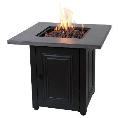 Wakefield Black and Grey Steel Gas Fire Pit Table