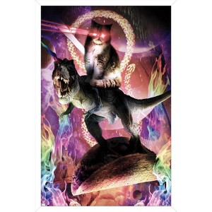 Trends International James Booker - Evil Cat Dinosaur on Taco Framed Wall Poster Prints - 1 of 4