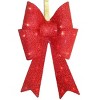 National Tree Company 20" PreLit Red Fabric Christmas Bow - 2 of 3