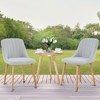 Set of 2 Dining Chairs, Upholstered Chairs with Solid Oak Legs, Ergonomic Padded Seat, Easy-to-Clean Fabric, Modern Kitchen Chairs, Grey - 3 of 4
