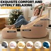 AENKYO Microfiber Upholstered Bean Bag Sofa Chair with Footstool, Petal Back Memory Foam Lazy Sofa for Living Room & Bedroom - 3 of 4