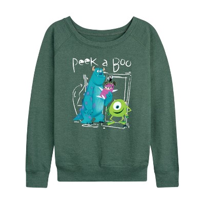 Women's - Disney - Peek A Boo Lightweight French Terry Wide Neck Long Sleeve Shirt