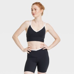 Women's V-Neck Strappy Sports Bra - JoyLab™ - 1 of 3