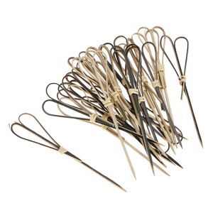 Unique Bargains Disposable Heart Shaped Bamboo Fruit Decorative Cocktail Picks 100 Pcs - 1 of 4