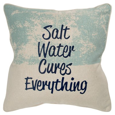 Quote Poly Filled Pillow Aqua - Rizzy Home