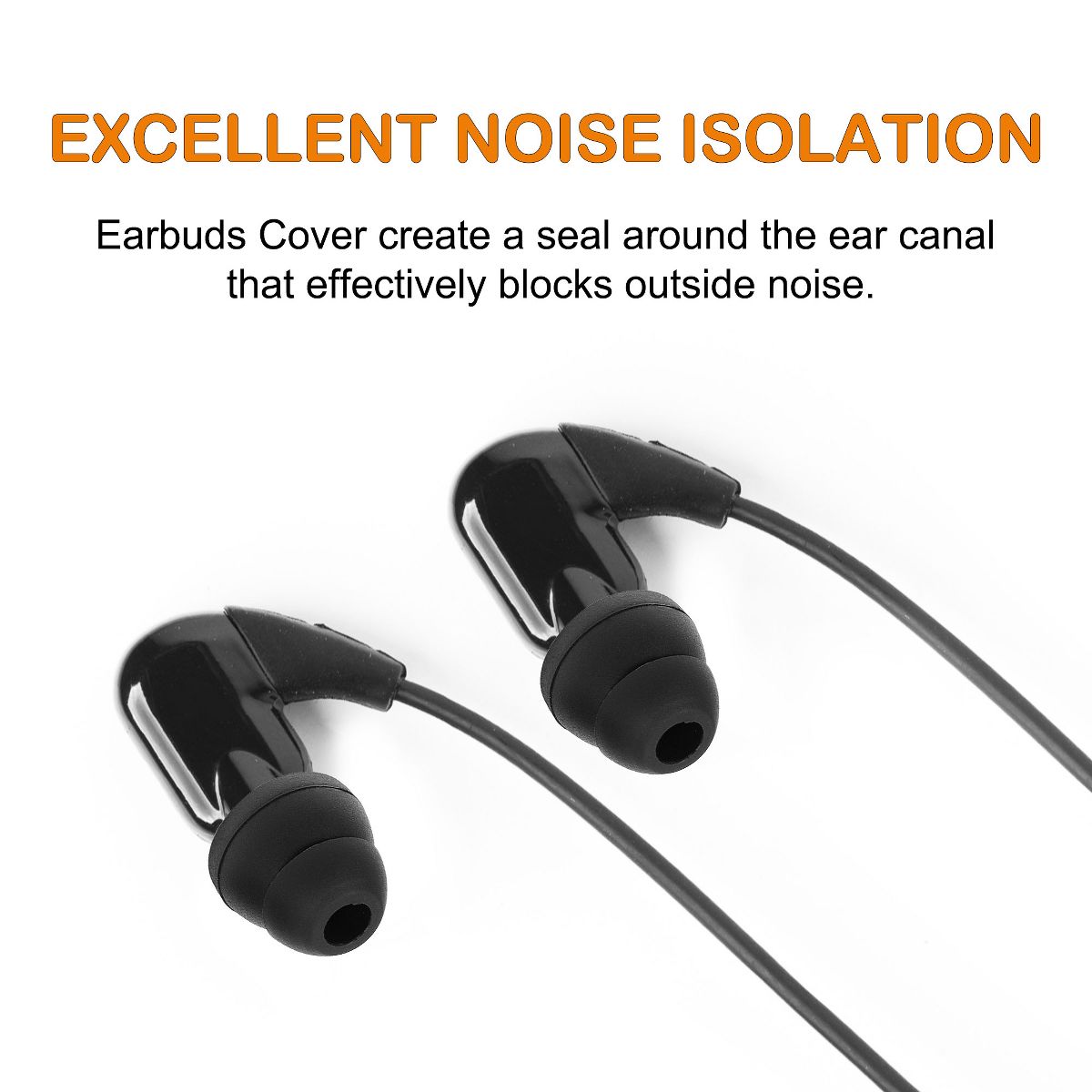 Unique Bargains Soft Silicone Noise Reduction Earbud Tips 13 x 13mm, Black 20 Pcs - thumbnail 6