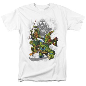 Teenage Mutant Ninja Turtles Shredder And Turtles Comic Adult T Shirt, White - 1 of 4